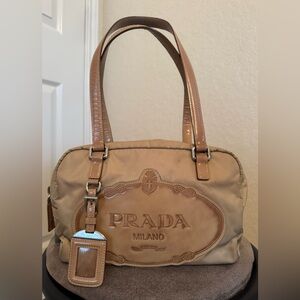 Prada Beige Nylon Hand Bag